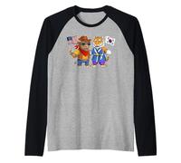 USA South Korea Flag Proud South Korean American Roots Raglan Baseball Tee