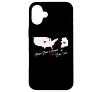 USA & South Korea love for 2 countries hearts connection Case for iPhone 16 Plus