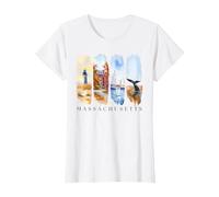 USA State Coastal Lighthouses Whales Vacation Massachusetts T-Shirt