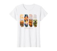 USA State Cornfields City Skyline Vacation Indiana T-Shirt