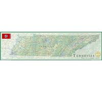 USA State Maps - Tennessee Physical State Map - Size 147.6 x 42 cm - Paper Laminated