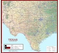 USA State Maps - Texas State Physical Map - Size 100 x 93 cm