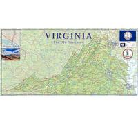 USA State Maps - Virginia State Physical Map - Size 59.4 x 28.8 cm