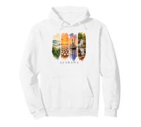 USA State Mountains and Riverboat Vacation Alabama Pullover Hoodie