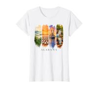 USA State Mountains and Riverboat Vacation Alabama T-Shirt