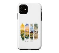 USA State Sunflowers Rock Formations Vacation Kansas Case for iPhone 11