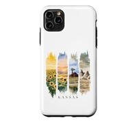 USA State Sunflowers Rock Formations Vacation Kansas Case for iPhone 11 Pro Max