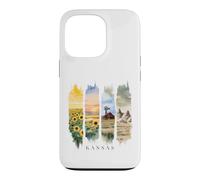 USA State Sunflowers Rock Formations Vacation Kansas Case for iPhone 13 Pro