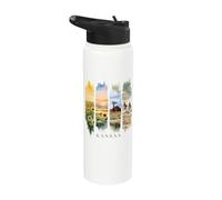 USA State Sunflowers Rock Formations Vacation Kansas Stainless Steel Insulated Water Bottle