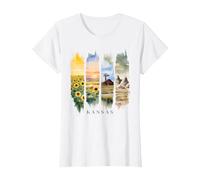 USA State Sunflowers Rock Formations Vacation Kansas T-Shirt