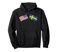 USA Sweden Crossed Flags American Swedish Friendship Pullover Hoodie