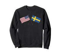 USA Sweden Crossed Flags American Swedish Friendship Sweatshirt