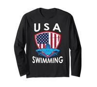 USA Swimming Team Sport Athlete US Swim Aquatic Design Long Sleeve T-Shirt