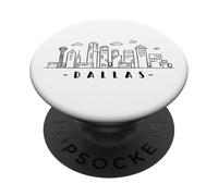 USA Texas Line Art Skyline beautiful city Dallas PopSockets Adhesive PopGrip