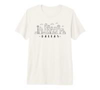 USA Texas Line Art Skyline Beautiful City Dallas Premium T-Shirt