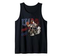 USA Too Free to Care Funny Patriotic Biker Chicken Tank Top