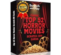 USA Top 52 Horror Movies Scratch Off Cards (The Ultimate List) A Must-Have Horror Gifts for Horror Movie Lovers -Scary Movie Night - Date Night Ideas for Couples - Horror Gift for Women Men Boyfriend