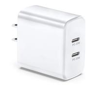 USA Travel Adapter Charger, American and Canada Plug Adapter Fast Charging with 2 USB C, 40W Double US Wall Adaptor USA Adaptor Plug Fast Charger Compatible with iPhone 17 16 15 14, Samsung Galaxy S26