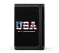 USA U.S. Flag Trifold Wallet for Men Classic Lightweight Credit Card Holder Tri Fold Purse with Zippered
