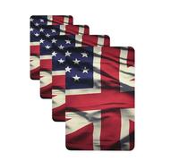 USA Uk Flag Car Air Fresheners Cards Set of 4 Pieces Personalized Car Fresheners Gifts for Men Women Auto Aromatherapy Tablets Hanging Scented Cards for Wardrobe Bathroom