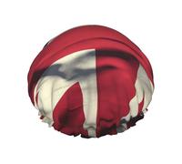 USA Uk Flag Shower Cap Reusable Waterproof Shower Bonnet for Women Men Elastic Band Bath Hair Hat Double Layered Washable Bath Cap for All Hairstyles, Travel-Friendly