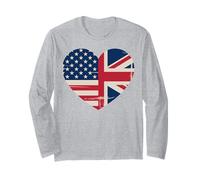 USA UK Heart - Dual Citizenship Long Sleeve T-Shirt