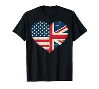 USA UK Heart - Dual Citizenship T-Shirt