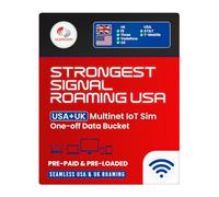 USA & UK Multi-Network Roaming Data Sim - Automatically switches networks to connect to the strongest signal at the Location - One-off Data Bucket that lasts 12 months from first use (5GB)