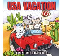 USA Vacation: A Cozy United States Road Trip Coloring Book Featuring Adorable Fuzzy Animals in Simple Travel Designs for Adults and Kids