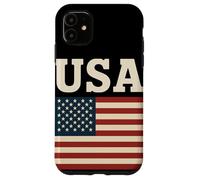 USA Vintage Rustic American Flag Patriotic Independence Day Case for iPhone 11