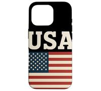 USA Vintage Rustic American Flag Patriotic Independence Day Case for iPhone 16 Pro