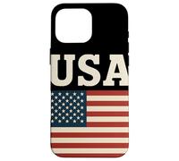 USA Vintage Rustic American Flag Patriotic Independence Day Case for iPhone 16 Pro Max