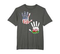USA Wales Handprint & Flag | Proud Welsh American Heritage T-Shirt