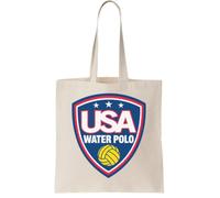 USA Water Polo Canvas Tote Bag - Reusable Cotton Shopping Bag, Natural