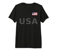 USA with American Flag on the Chest - US Flag 4th July Premium T-Shirt