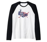 USA World Football 26 American Team Champion Fun Map Winner Raglan Baseball Tee
