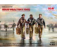 UsAAF Pilots (1941-1945) (3 Figures) (100% New Molds) 1:32 Plastic Model Kit ICM
