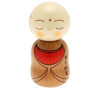 Usaburo Japanese Kokeshi Doll, Brown Ojizo