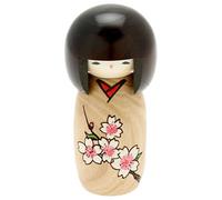 Usaburo Japanese Kokeshi Doll, Kimiko's Brown Kimono