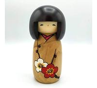 Usaburo Japanese Kokeshi Doll, Sachiko's Brown Kimono by Usaburo