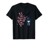 Usaburo Kokeshi doll and Japanese Sakura Cherry Blossom T-Shirt