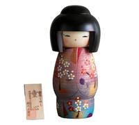 Usaburo Modern Japanese Kokeshi Doll DOSHIN: A Girl in Pink/Pale Violet Kimono H7.9 | Collectible Figurines | Crafts