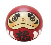 Usaburo Sosaku Kokeshi Doll, Red Color Daruma Version, 5.8cm(2.28'') W x 5.8cm(2.28'') D x 5cm(2'') H, Wood Material, Made in Gunma Prefecture, Japan