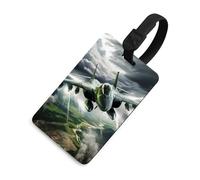 USAF F-15 Eagle Thundering Luggage Tags for Suitcases TPU Baggage Tag Cute Travel Bag Label Tags Black-Style