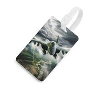 USAF F-15 Eagle Thundering Luggage Tags for Suitcases TPU Baggage Tag Cute Travel Bag Label Tags White-Style