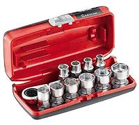 USAG U06100001 - 610 1/4" EFK - Assortment with short hexagonal sockets and reversible ratchet in bimaterial box (11 pcs.)
