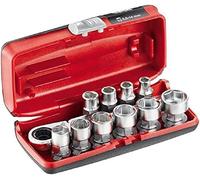 USAG U06100001 - 610 1/4" EFK - Assortment with short hexagonal sockets and reversible ratchet in bimaterial box (11 pcs.)
