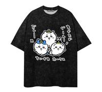 Usagi T-Shirt Cartoon Anime Print Casual Short Sleeve Cute Hachiware Tee Summer Round Neck Oversize Top