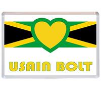 Usain Bolt - Love Jamaica/Jamaican Towns & Cities Flag - Jumbo Fridge Magnet Souvenir