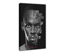 Usain Bolt Poster Running Picture Motivational Quotes 2 Canvas Wall Art Decor Paintings for Living Room Home Decoration 20×30inch(50×75cm) Frame-style1